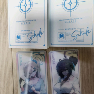 블루아카이브 애니메이트 아스나,카린 렌티큘러 포토카드 일괼