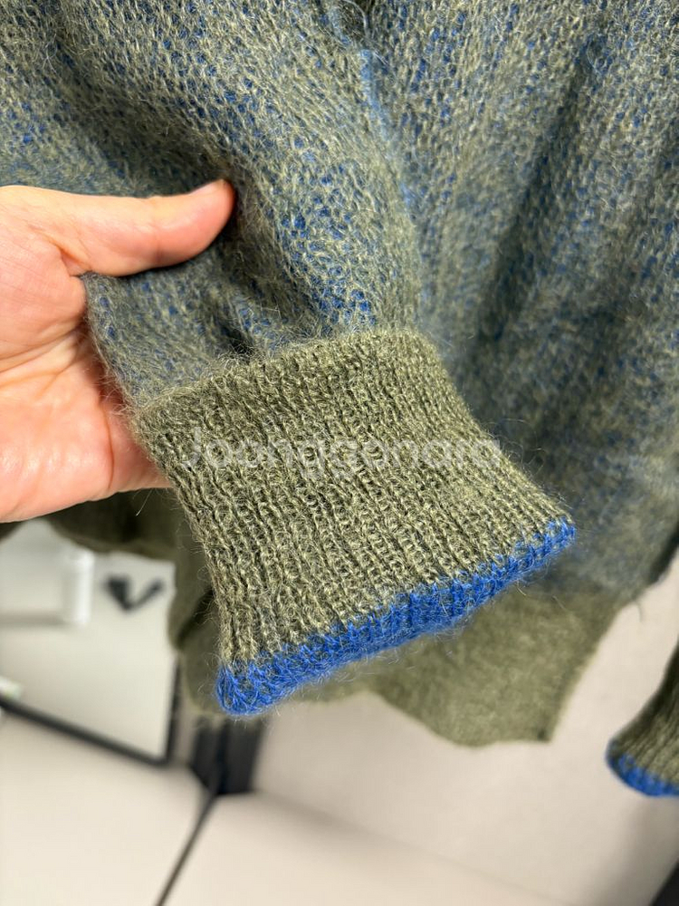 마르니 모헤어 가디건 그린/블루--1