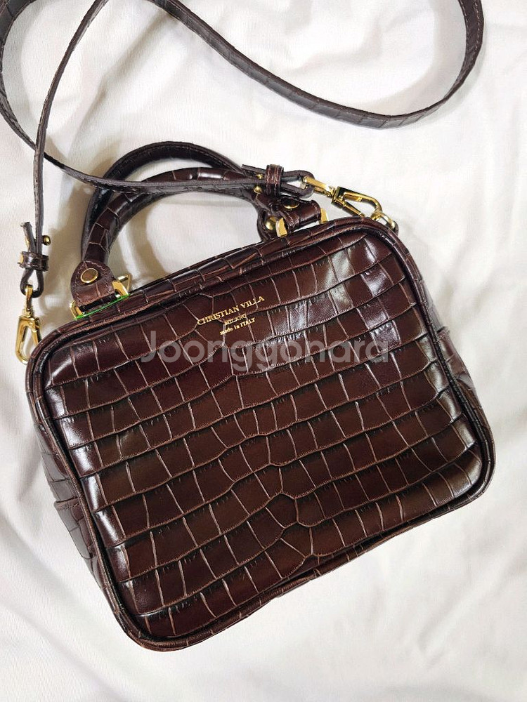 이태리 소가죽 크록 패턴 미니 토트백 크로스백 가방--3