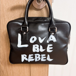 꼼데가르송 걸 레터링 페인트 토트백 가방