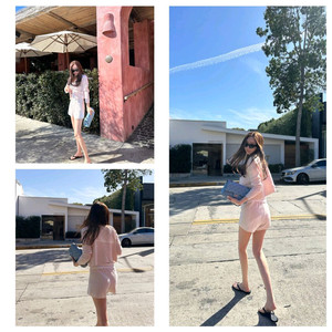 더로랑 스프링 아가일 니트 팬츠 베이비 핑크 바지만!!!