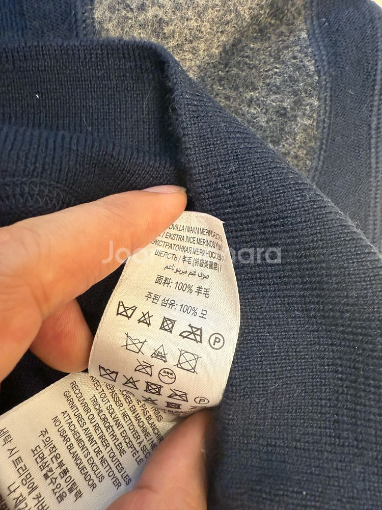 버버리 키즈 네이비 시그니처 엘보우 패치 울 스웨터(6Y) 새상품--3