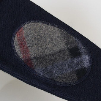 버버리 키즈 네이비 시그니처 엘보우 패치 울 스웨터(6Y) 새상품--4