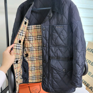 21FW 버버리 체크 퀼팅 자켓 s