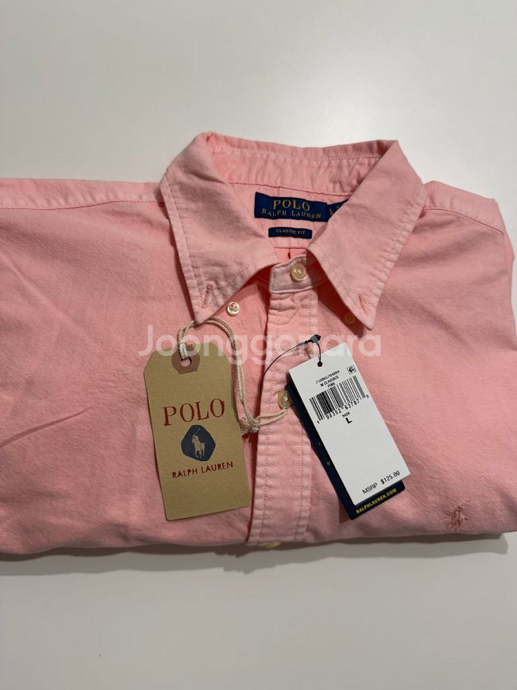 폴로 랄프로렌 미네랄 다이 옥스포드 셔츠 로즈 클래식L--2