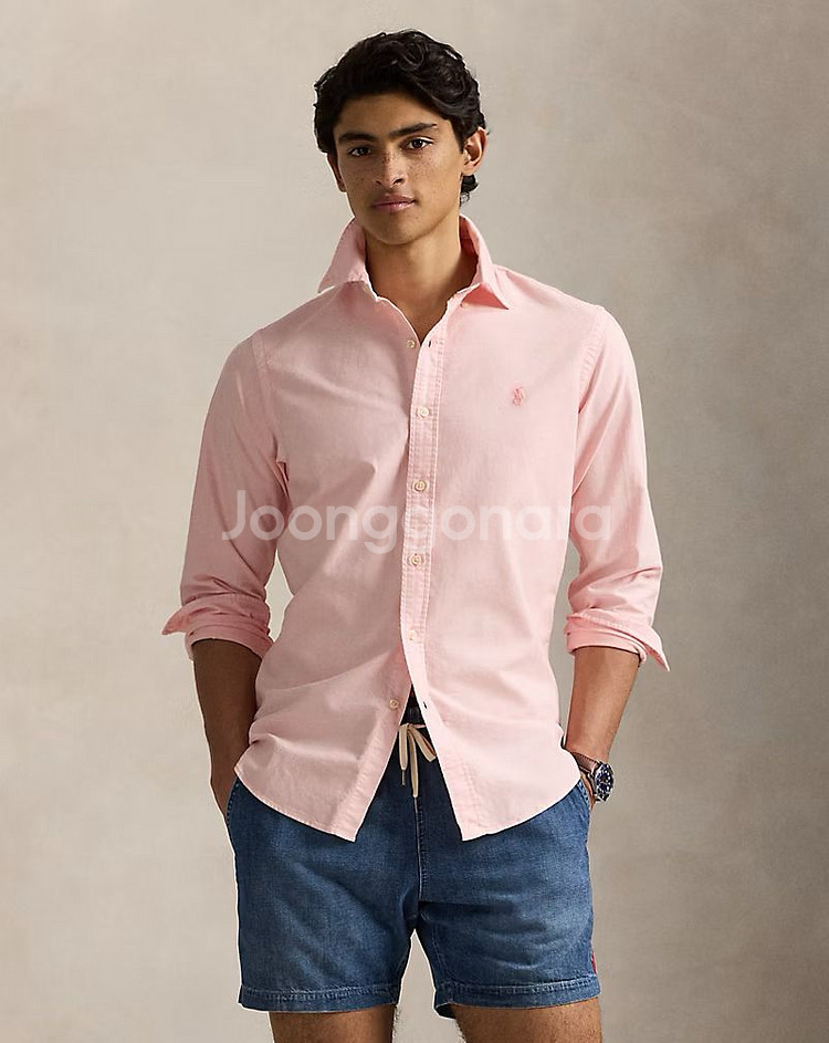 폴로 랄프로렌 미네랄 다이 옥스포드 셔츠 로즈 클래식L--1