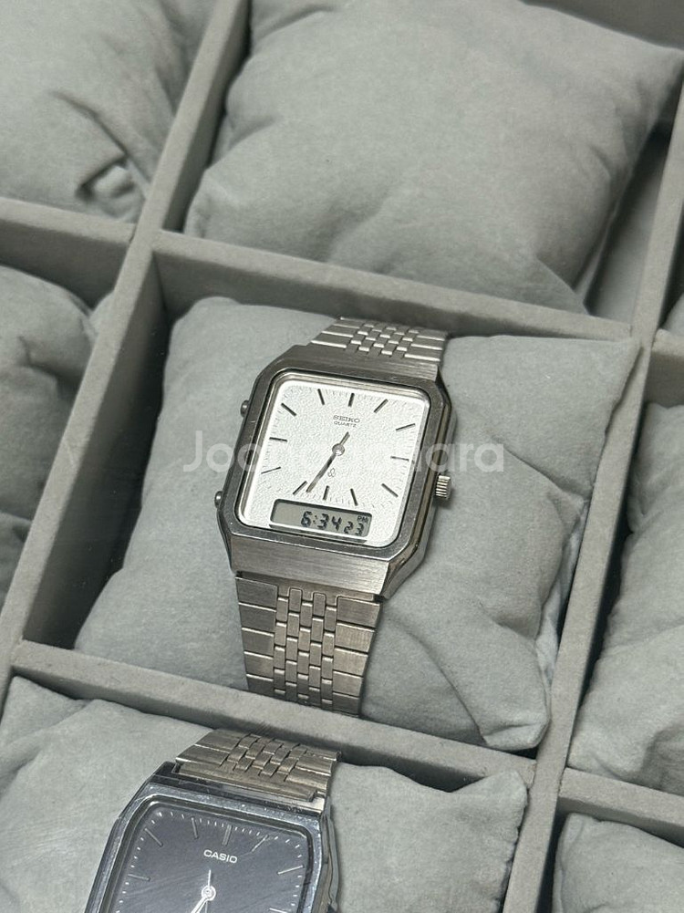 세이코 쿼츠 눈송이 아나디지 빈티지 시계--0