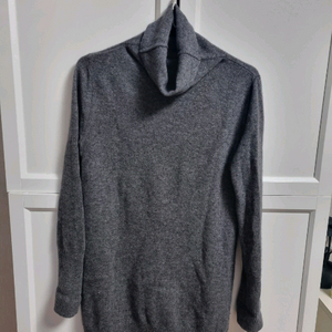 라우렐 캐시미어 니트 목폴라 터틀넥 히프길이