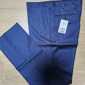 남성 정장 바지 36 순모 체크네이비 춘추복 새상품