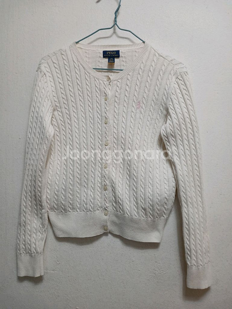 폴로 랄프로렌 키즈 케이블 니트 가디건 화이트 사이즈 L(12-14)--0