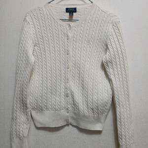 폴로 랄프로렌 키즈 케이블 니트 가디건 화이트 사이즈 L(12-14)