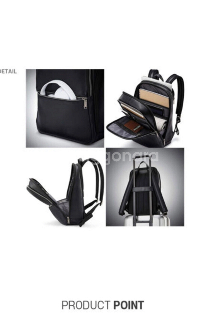 샘소나이트 슬림 백팩 126036 블랙 색상입니다--3