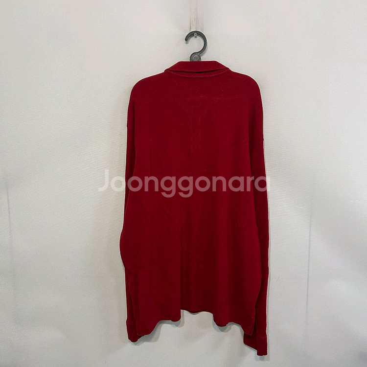 폴로 랄프로렌 레드 반집업 니트 XL--1