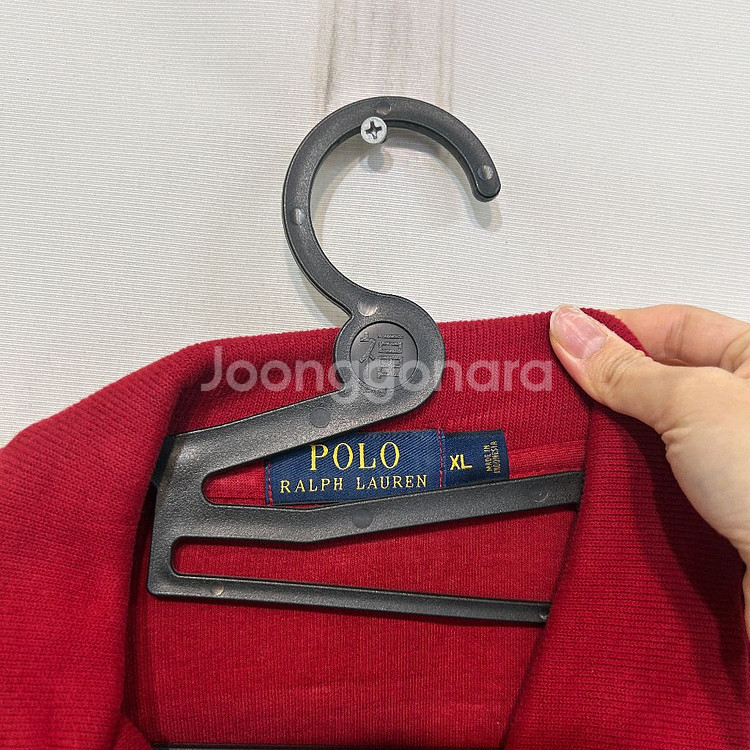 폴로 랄프로렌 레드 반집업 니트 XL--2