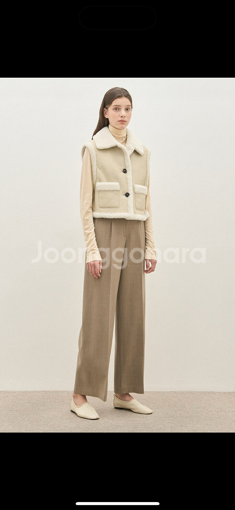 더캐시미어 무스탕 양털 베스트 조끼--0