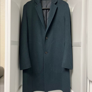 타임옴므 다크그린 캐시미어100% 핸드메이드 코트 95