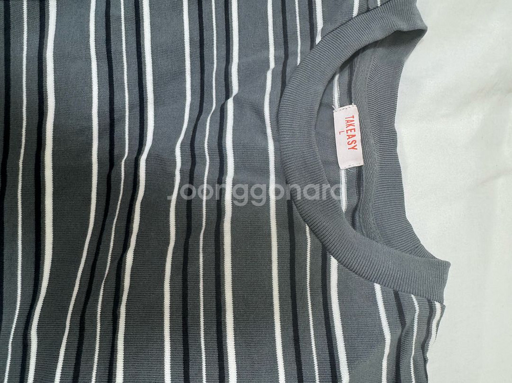 스트라이프 반팔 티셔츠 테이크이지 택포만원에팜--2