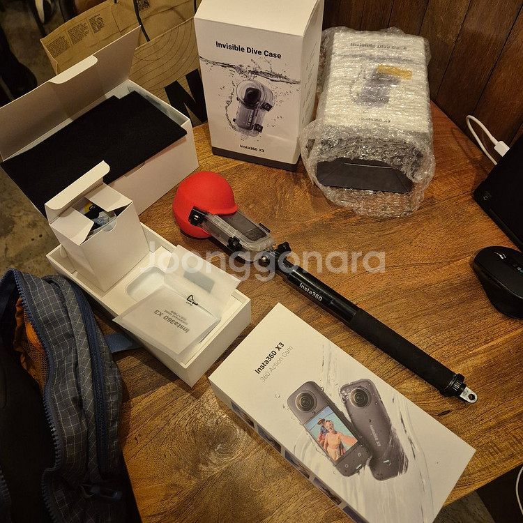 인스타360 X3 다이빙 번들 + 인비져블 케이스 미개봉 포함--7