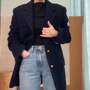 [쏭스튜디오] 알파카 테일러드 자켓 (네이비/새상품)