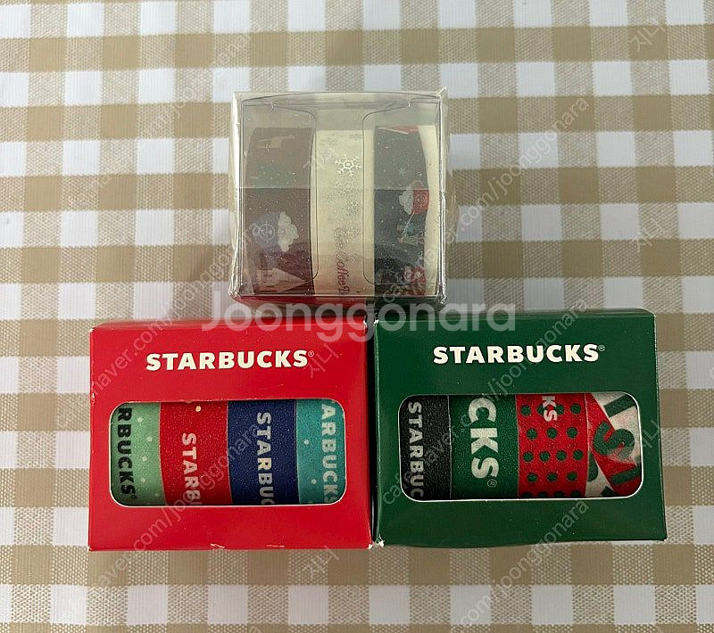 스타벅스, 커피빈 크리스마스 마스킹테이프 3개 일괄--0