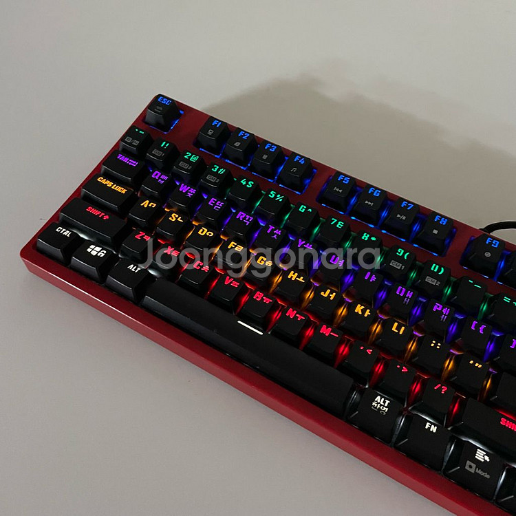 앱코해커 K660S 레드 키보드 마우스 스피커 헤드셋--1