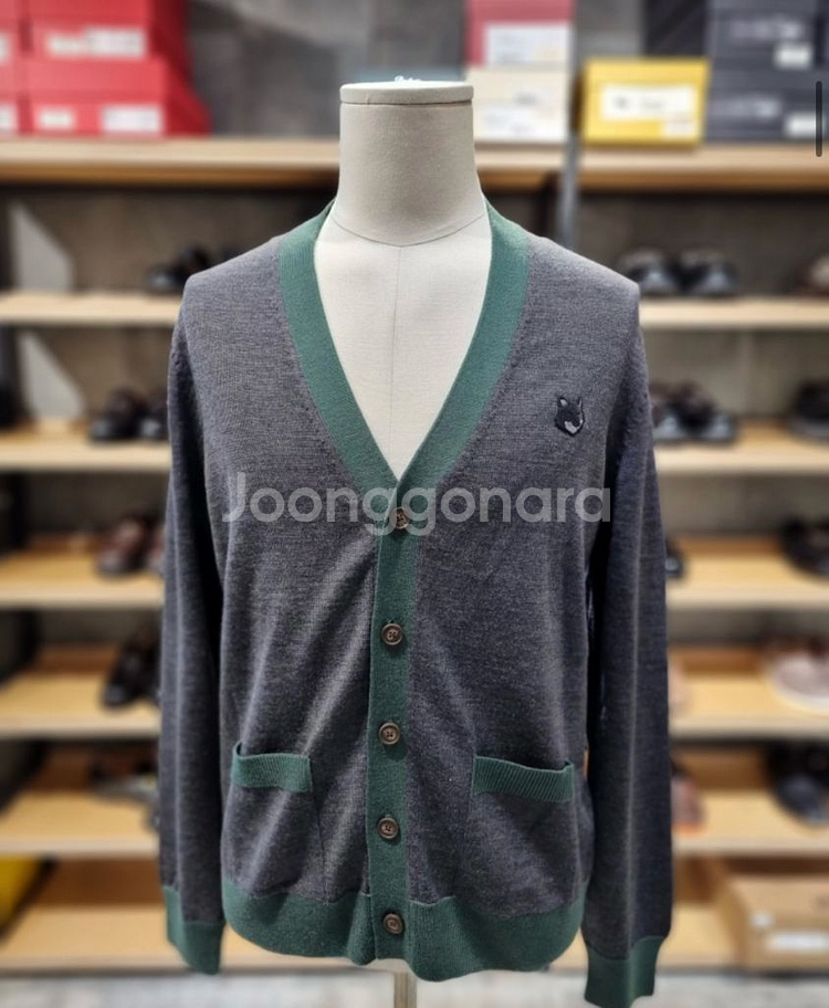 새상품 메종키츠네 가디건 볼드 폭스헤드 패치 M 사이즈--0