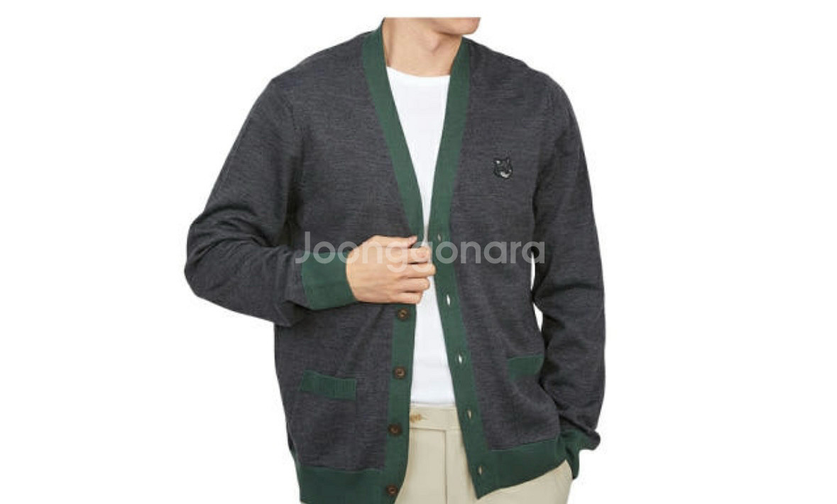 새상품 메종키츠네 가디건 볼드 폭스헤드 패치 M 사이즈--1