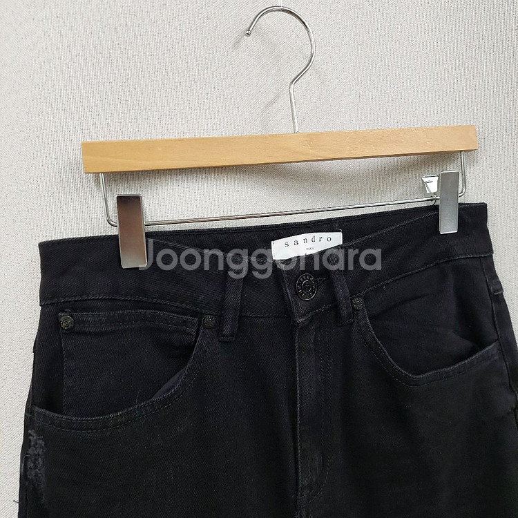 산드로 블랙 데님팬츠--1