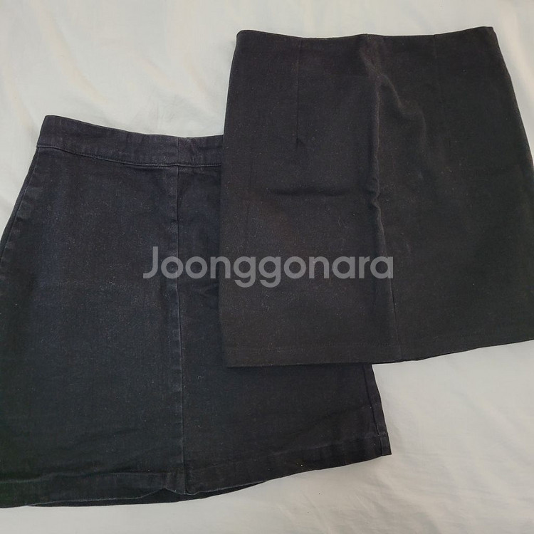 일괄 육육걸즈 지퍼 미니스커트 블랙 2개 S--1