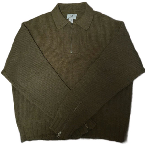 아르마니 익스체인지 빈티지 니트 집업 : 카키 브라운