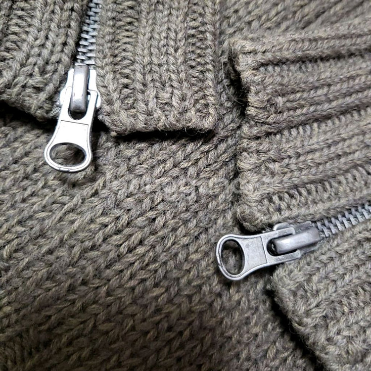 아르마니 익스체인지 빈티지 니트 집업 : 카키 브라운--3