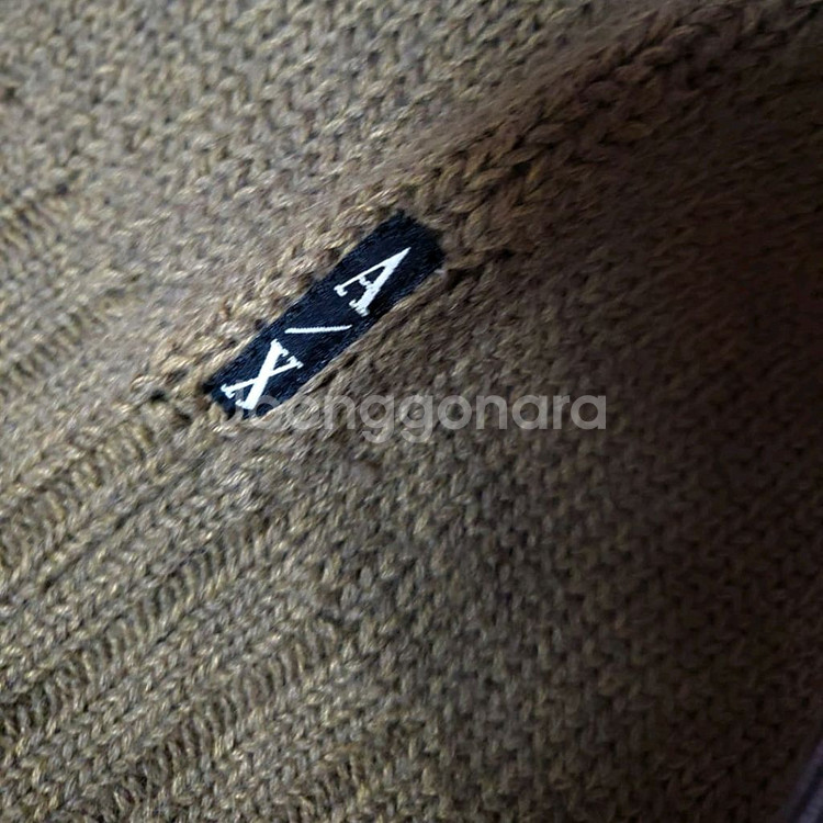 아르마니 익스체인지 빈티지 니트 집업 : 카키 브라운--2