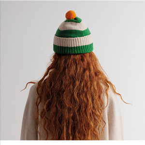 Jo Gordon 스코틀랜드 스트라이프 폼폼 비니