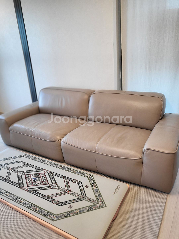 코펜하겐 3인 천연가죽 소파--2