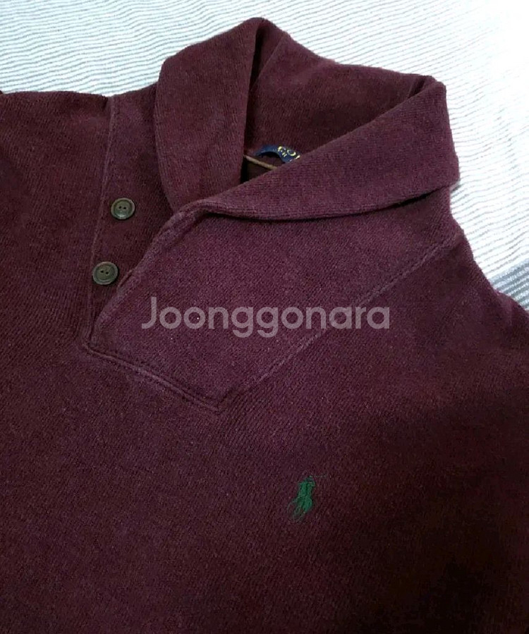 폴로 랄프로렌 빈티지 숄카라 맨투맨 스웻셔츠 : 버건디--0