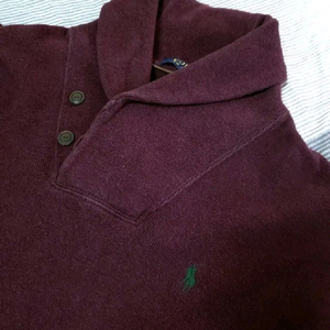 폴로 랄프로렌 빈티지 숄카라 맨투맨 스웻셔츠 : 버건디