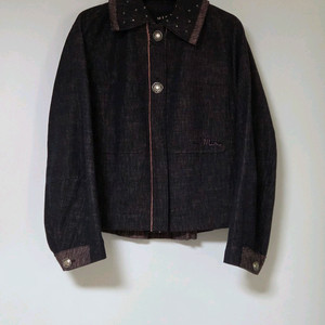 마인 MINE 21 크리스탈 진주 단추 데님 자켓