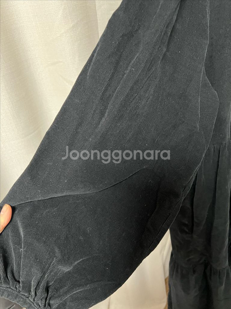 검정 골덴 원피스 프릴롱원피스--2