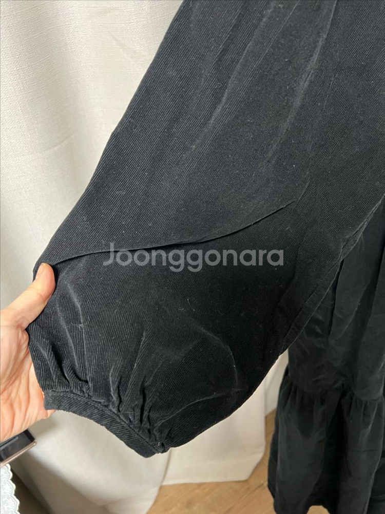 검정 골덴 원피스 프릴롱원피스--3