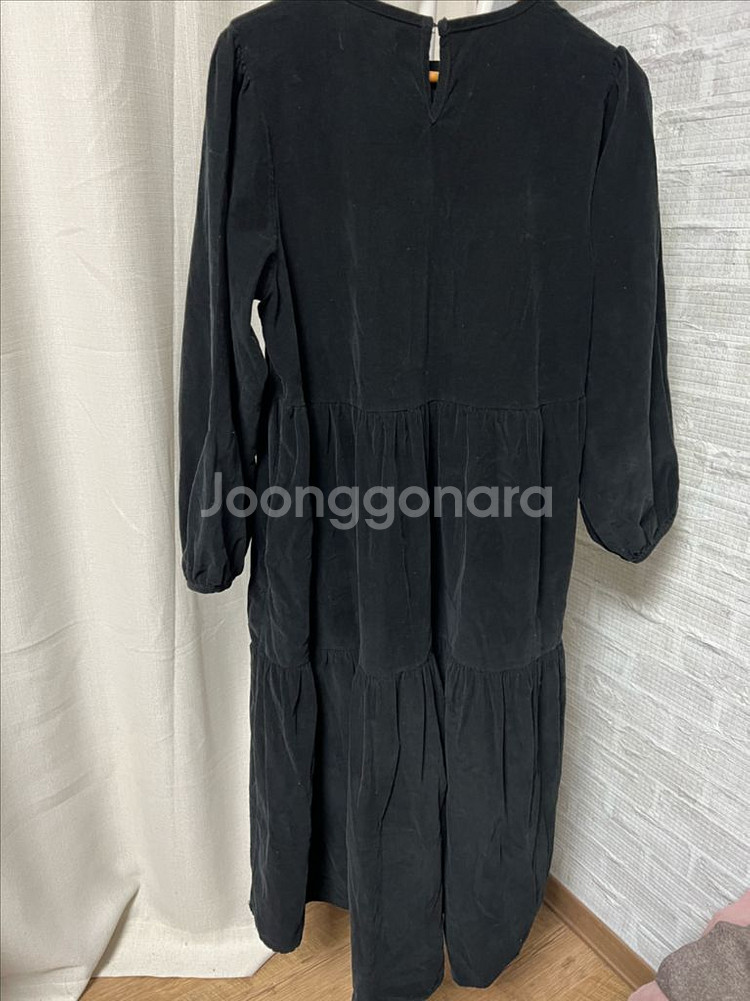 검정 골덴 원피스 프릴롱원피스--4