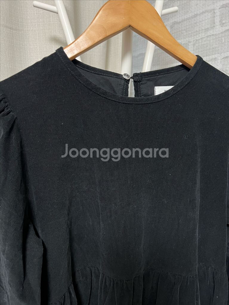 검정 골덴 원피스 프릴롱원피스--1