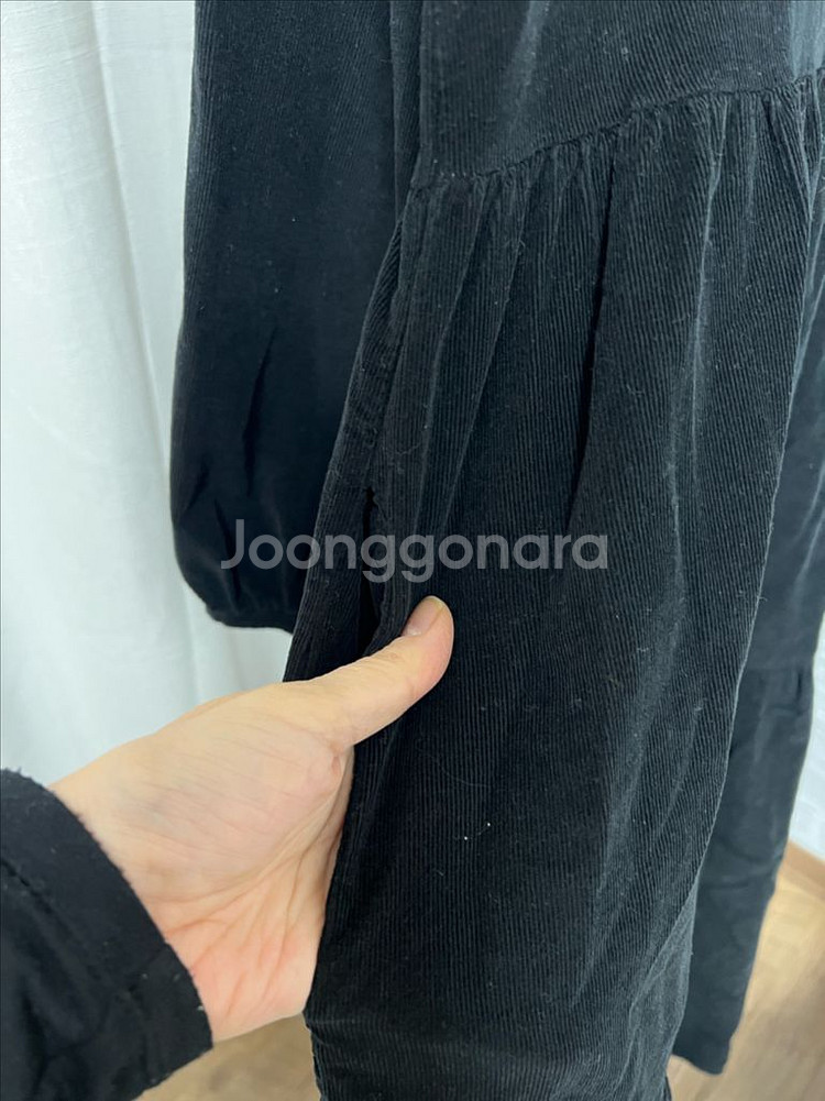 검정 골덴 원피스 프릴롱원피스--5