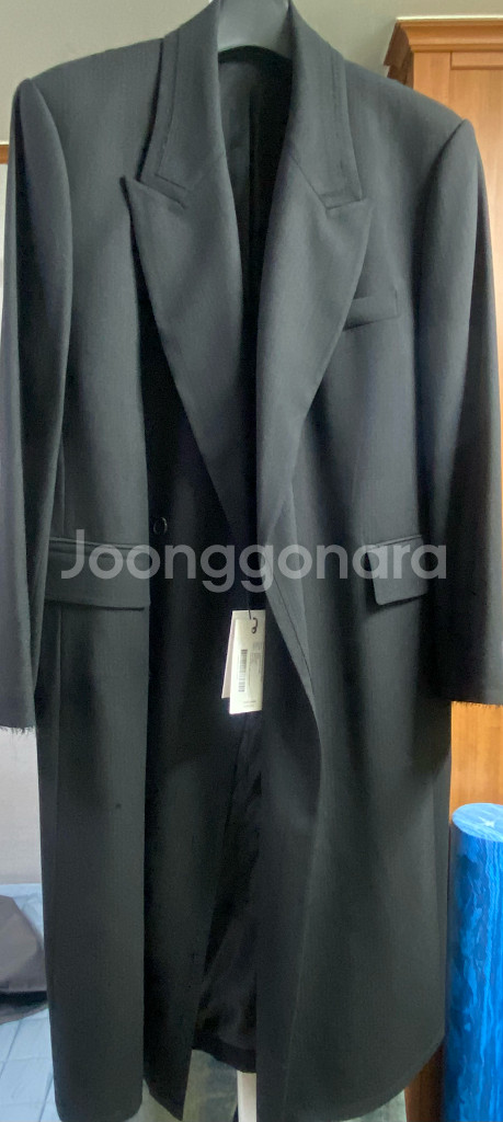 유스 oversized double breasted coat 유니섹스 black s사이즈--0