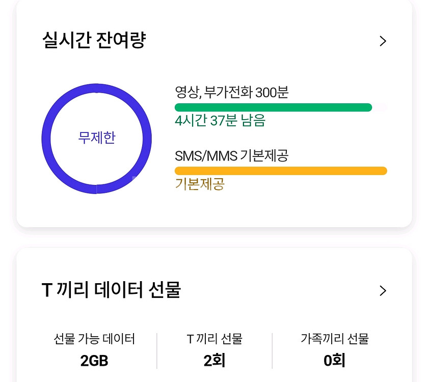 skt 데이터 2기가 3000원--0