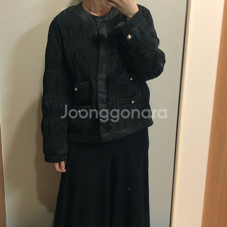 플리츠 주름 경량 패딩 자켓 점퍼 하객룩 타임마인시스템--1