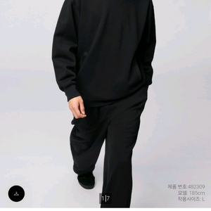 [유니클로C] 스웨트오버사이즈풀파카후드/블랙/M