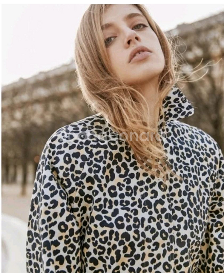 마쥬 MAJE 기욤 레오파드 스트레치 코튼 트렌치 코트 사이즈 36--0