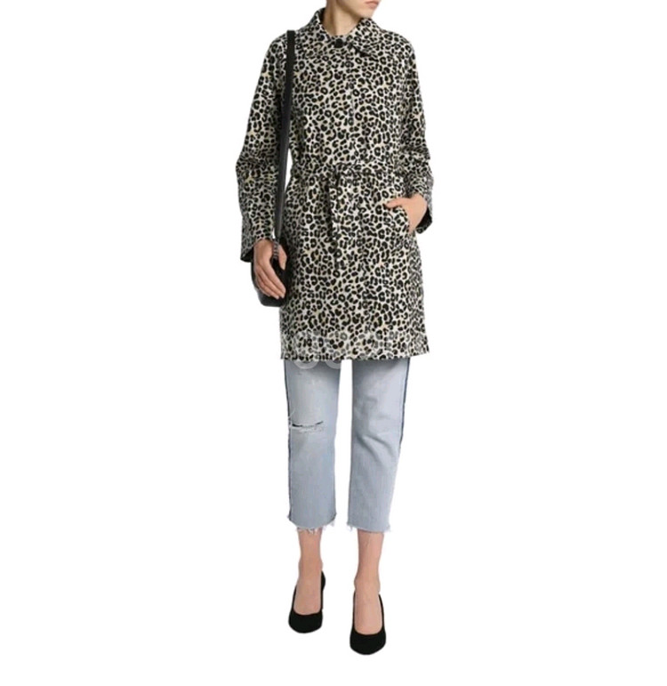 마쥬 MAJE 기욤 레오파드 스트레치 코튼 트렌치 코트 사이즈 36--2