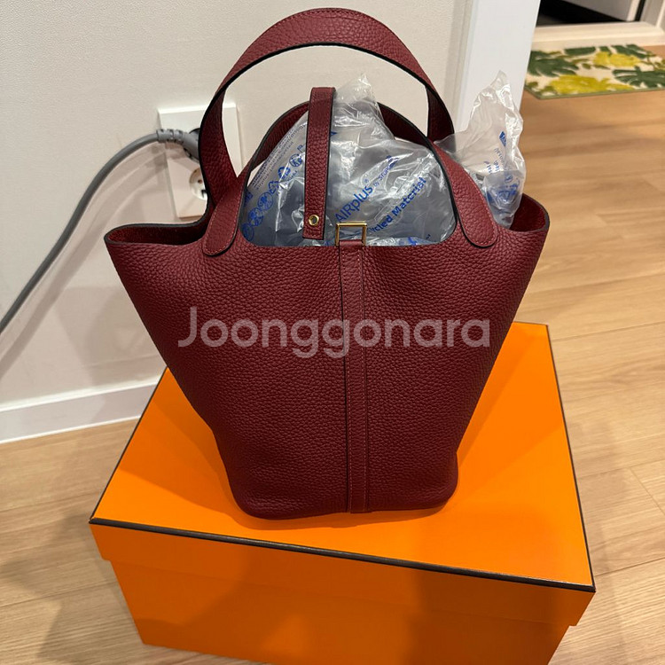 에르메스 피코탄 22 금장 클레망스 루즈아쉬--0