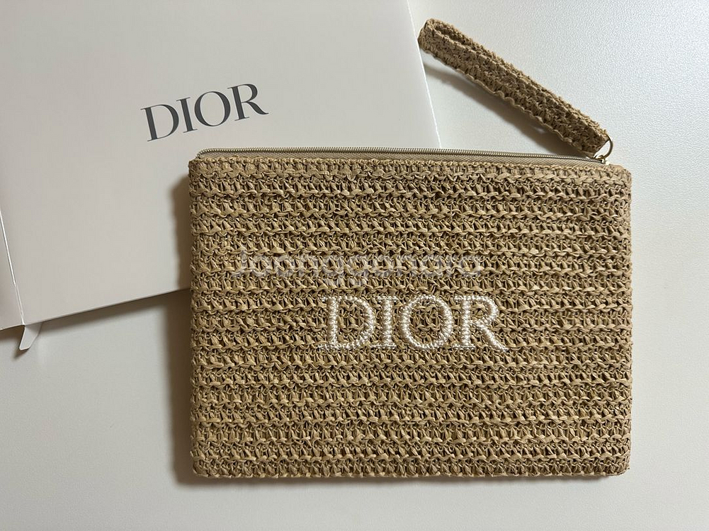 디올 라탄 파우치--0